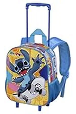 Disney Stitch-Mochila 3D con Ruedas Pequeña, 26 x 34 cm, Capacidad 12.5 L