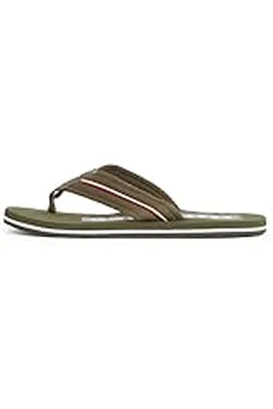 Tommy Hilfiger Chanclas Hombre Corporate Beach Sandal Zapatillas de dedo, Verde (Army Green), 42