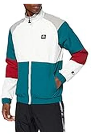STARTER BLACK LABEL Block Jacket Chaqueta de Calentamiento, Color Verde y Blanco Retro, S para Hombre