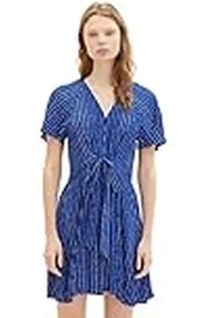 TOM TAILOR 1036602 Vestido, 31714-Bright Blue Batik Vichy Print, XL para Mujer