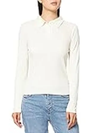 NA-KD Buttoned Collar Top Camisa, Blanco Roto, S para Mujer