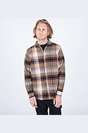 Hurley Portland Organic Flannel SS Camisa, , L para Hombre