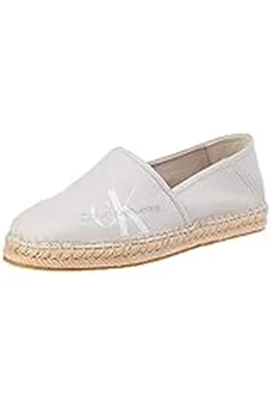 Calvin Klein Jeans Mujer Alpargatas Espadrilles Calzado de tela, Gris (Eggshell/Peach Blush), 36 EU