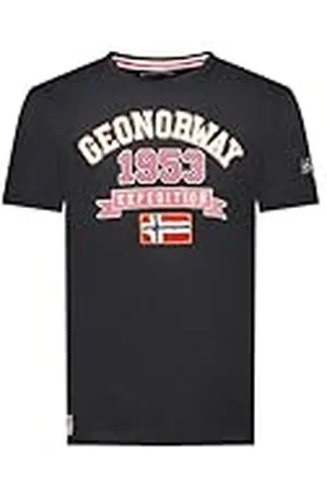 Geographical Norway Jollegio Men Camisetas, Noir, L para Hombre