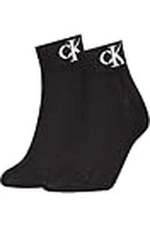 Calvin Klein Socks Organic Cotton Monogram Quarter Calcetín, , 68-70 (Pack de 2) De Las Mujeres
