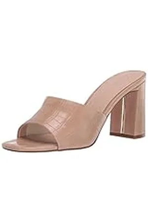 THE DROP Pattie Sandalias Destalonadas de Tacón de Bloque, Negro, Microante, 39.5