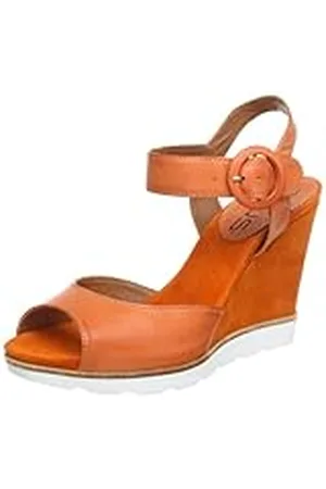 Virus Moda 910503 - Zapatos de tacón de Cuero para Mujer, Color Naranja, Talla 38