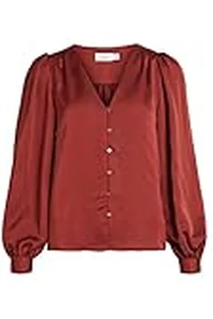 VILA Viellette Noos-Camiseta con Cuello en V (Talla L/S) Blusas, , 36 para Mujer