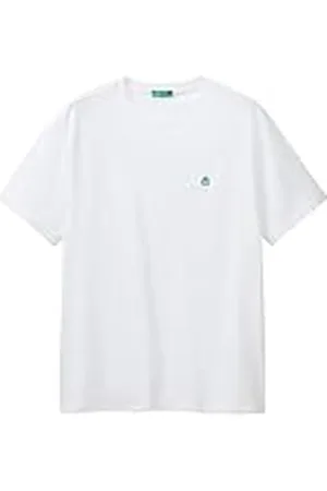Benetton Camiseta 3mi5j1af7, Camiseta Hombre, Blanco (Bianco Ottico 101), L
