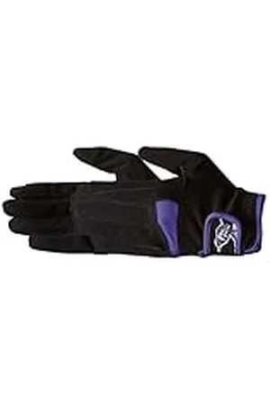 Pfiff Unicorn - Guantes de equitación Reforzados en Dos Tonos, Color Negro y Morado, 12 años