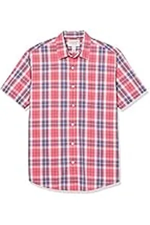 Amazon Camisa de Popelín de Manga Corta de Ajuste Normal Hombre, , XXL