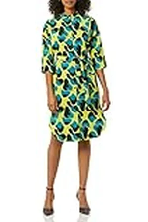 TEREA Vestido camisero Adeline para mujer, cinturón anudable en la cintura, , S
