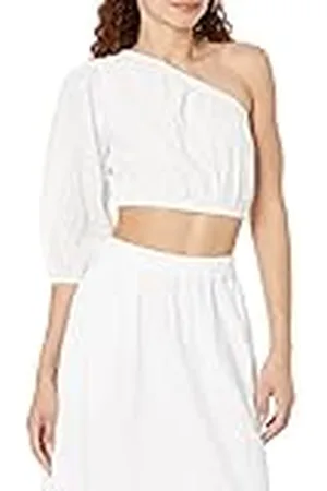 THE DROP Top cropped Anupa para mujer, en algodón, hombro descubierto, , XXL Grande