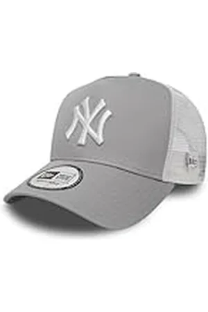 New Era New York Yankees MLB Clean Gris Blanco 9Forty A-Frame Gorra de Camionero Ajustable para Niños