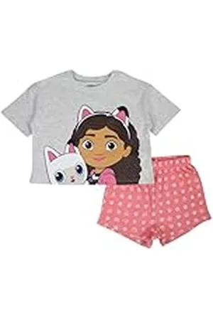 Disney GABBY, Conjunto de 2 piezas, Camiseta + Pantalones cortos, Niños, (2 a 8 años), Mixto, Niño, Niña, Suave, Lindo, Cálido, Camiseta, Pantalones cortos, Modelo GB 5204009 S1-2A