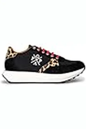 POPA Zapatillas Deportivas para Mujer - Inés Animal - Talla 36 - Hechas en España - Color - Elaboradas en Tejido y Serraje - Cordones Delanteros - Logo en Laterales - Suela Dentada de 3,5 cm