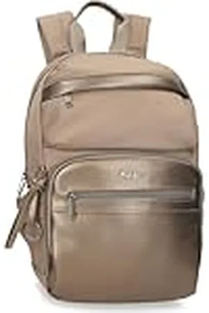 Pepe Jeans Mochila para Portátil Portátil 13,3 Pulgadas Beige 25x37x10 cms Poliéster y PU 9,25L by Joumma Bags