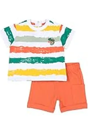 chicco Conjunto Bebé con Camiseta y Pantalones Cortos, con Apertura en la Espalda con Botones, con Gráficos Modernos y a la Moda, de Algodón, Lavable en Lavadora, 0-24 Meses, Diseñado en Italia