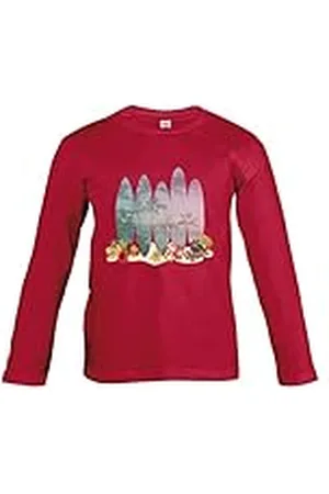 Supportershop – Camiseta roja Manga Larga Surf niño, T-Shirt Enfant Rouge Manches Longues Surf, , 6 años (Talla del Fabricante: 6 ANS)
