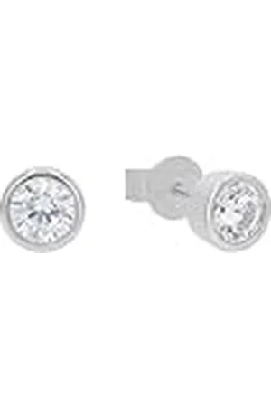 JOOP! Pendientes de de ley 925 para mujer, con circonita cúbica sintética, 0.6 cm, , Se entrega en caja de regalo