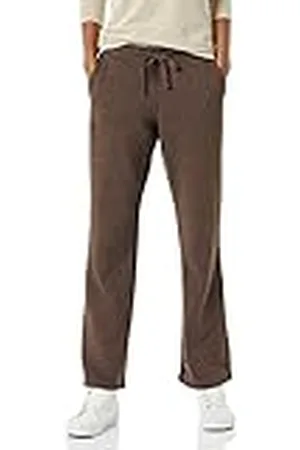 Amazon Pantalón de Chándal de Corte Regular en Felpa con Pernera Recta (Disponible en Tallas Grandes) Mujer, , L