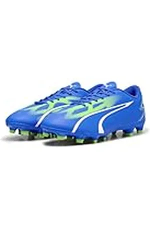 PUMA Play FG/AG M 107423 03 Football Shoes, Zapatillas Hombre, Ultra Blue White-Pro Green, 44.5 EU