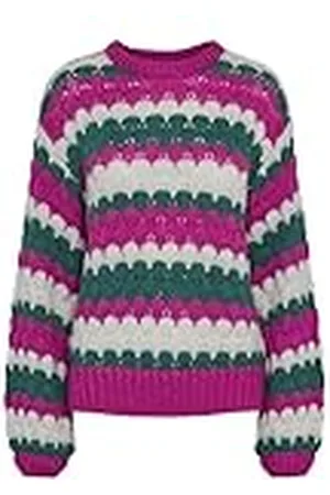 Y.A.S Y.A.S bubba LS Knit Pullover S. Noos Jersey de Punto, Fucsia Fedora/Ra: fir/Abedul, L para Mujer