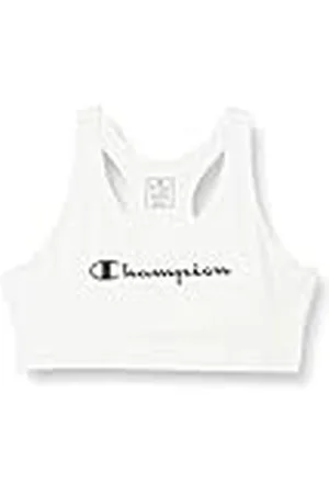 Champion Athletic C-Sport W – Jersey elástico de algodón Sujetador Deportivo, Color Blanco, S para Mujer