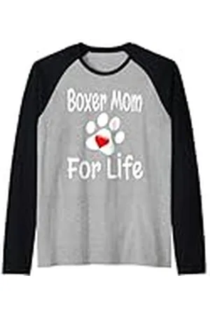 Funny Dog Lover Gifts Boxer Mom For Life, amante de los perros, madre, dueña de un cachorro, humor Camiseta Manga Raglan