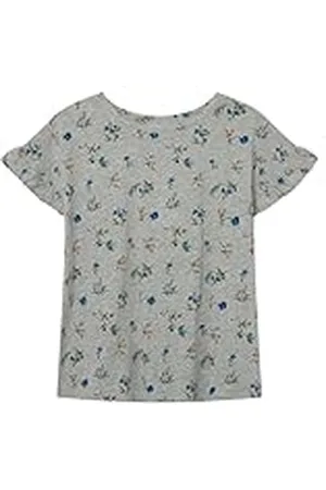 Springfield Camiseta Corta con Volantes en Las Mangas Estampada, , M para Mujer