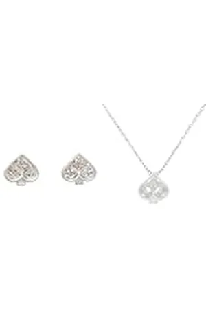 Kate Spade So Spade Pendientes y colgante, transparente/plateado