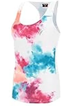 macron Run Start Scc Gaenor Tank Print Wht Printed/Ncor Wmn Camiseta, Mujer, Blanco-Coral, M