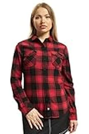 Brandit Women Amy Flannel Shirt Long S, color: red/black, size: 3XL