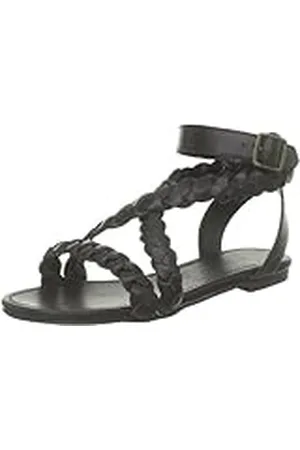 Pieces® Sandalias de Cuero Clair para Mujer, Black, 38 EU