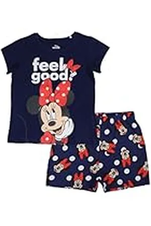 Disney MINNIE, Conjunto de 2 piezas, Camiseta + Pantalones cortos, Niños, (2 a 8 años), Unisex, Niño, Niña, Suave, Lindo, Cálido, Camiseta, Pantalones, Modelo DIS MF 5204C256 S2-6A, BLEU