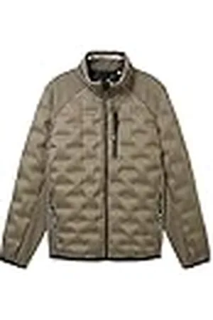 TOM TAILOR Chaqueta acolchada híbrida de hombre con capucha desmontable en el cuello, , S