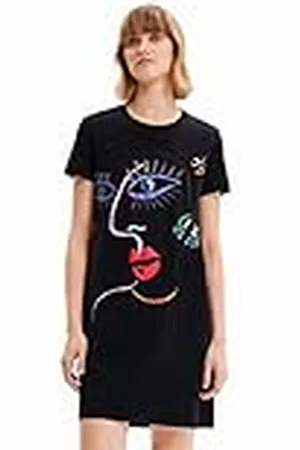 Desigual Vest_malua 2000 Vestido, Negro, S Mujeres