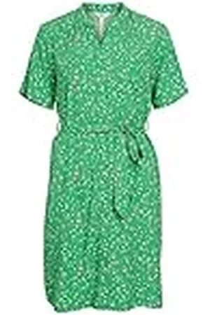 Object Objema Elise S/S Vestido Camisero Noos, Verde (Fern Green), 38 para Mujer
