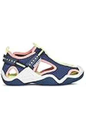 Geox J Wader Girl A, Sandalias para Niña, Multicolor (Navy/Fluo Fuchsia), 29 EU