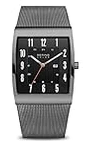 Bering Hombre Análoga Solar Reloj de pulsera de colección con Acero Inoxidable Pulsera de Cristal de Zafiro