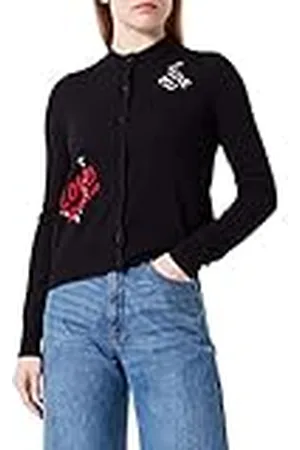 Moschino Corte Regular de Manga Larga, Calibre 12, con Mezcla de Bordados. Cárdigan, , 40 para Mujer