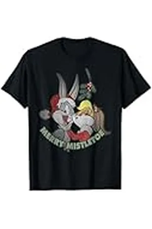 LOONEY TUNES Warner Bros Xmas Bugs Lola Bunny Muérdago Fiesta de Navidad Camiseta