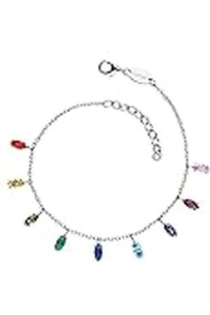 Engelsrufer ERB-FLY-ZIM - Pulsera de plata de ley con circonitas multicolores, longitud: 17 cm + 3 cm, Eine Grösse, Plata, Circonita cúbica