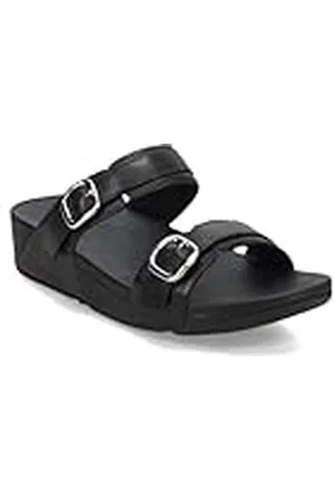 FitFlop Lulu Adjustable Leather Slides, Sandalias con cuña Mujer, , 37 EU