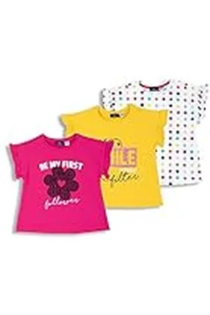 chicco Pack Camiseta con manga corta de algodòn, Camisetas Niñas, , 4 años (pack de 3)