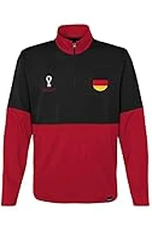 FIFA Official World Cup 2022-Cremallera de 1/4-Alemania Cremallera de un Cuarto, Negro/Rojo, XL-18/20 para Niños