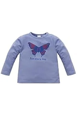 Pinókio Baby Blouse Long Sleeve Happy Day, 95% Cotton, 5% Polyester Grey Melange with Cat, Unisex Gr. 74-110, Blusa niñas,