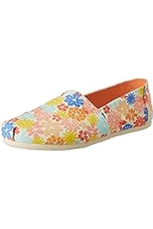 TOMS ALPARGATA PRINT, Mocasines Planos Mujer, Beige (Flores silvestres Beis), 36.5 EU