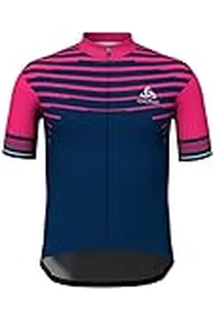 Odlo Stehkragen S/S Full Reißverschluss Zeroweight Jersey para Hombre, Rote Beete Lila-Estate Azul, XX-Large