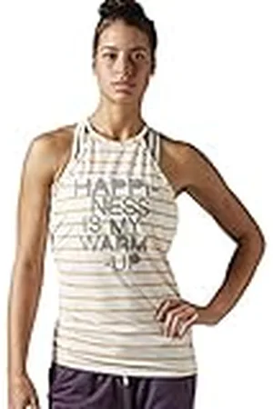 Reebok Y Striped Tnk Camiseta sin Mangas, Mujer, , 2XS